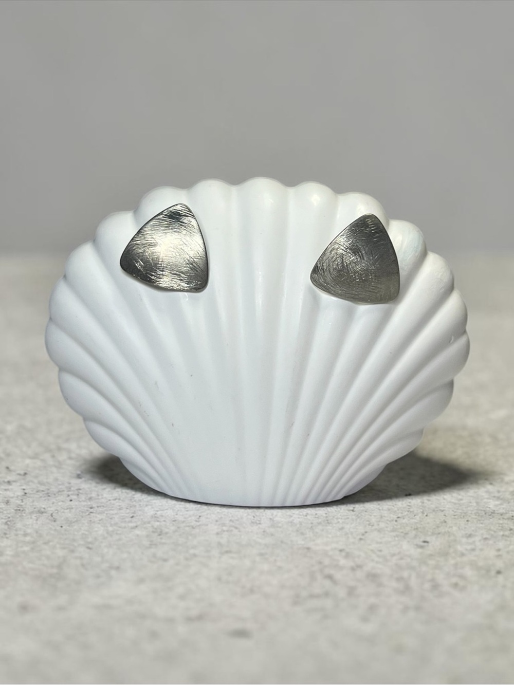 Minimalist Brushed Silver Plated Triangle Stud Earrings - Women Jewelry